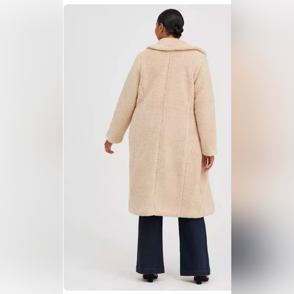 Women's Tan Teddy Coat By Torrid - Picture 3 of 7